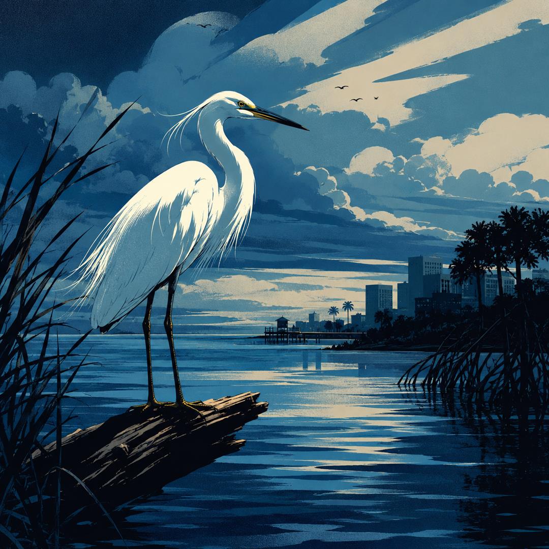 The Bird Watching The Water